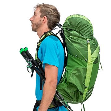 Osprey exos 58 backpack trekking pole attachement