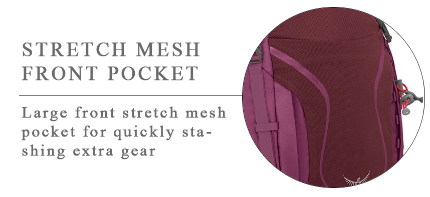 Osprey Kestrel 48 Mesh Front Pocket